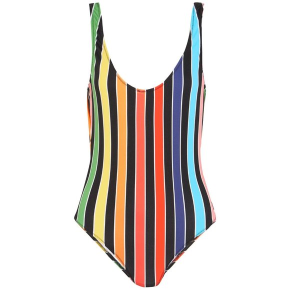 CAROLINE CONSTAS Aristi Scoop Back Striped One Piece Swimsuit M - Picture 1 of 7